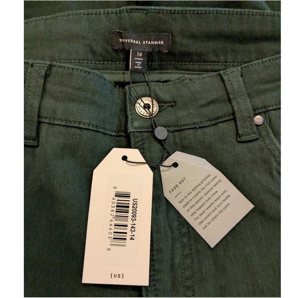 Seine High Rise Skinny Jeans Green 14 NWT - Picture 3 of 5